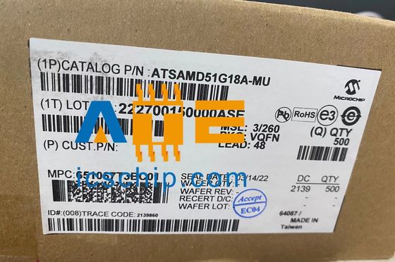 ATSAMD51G18A-MU Microchip IC MCU 32BIT 256KB FLASH 48VQFN الدوائر المتكاملة